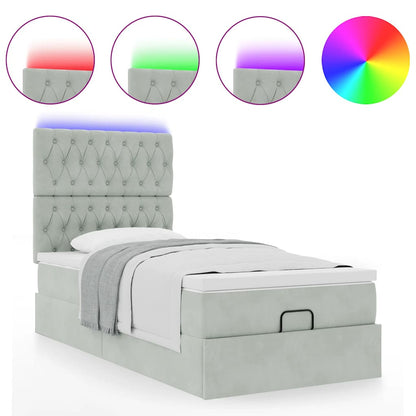 Struttura Letto Pouf con Materassi 90x190 cm in Velluto | homemem39