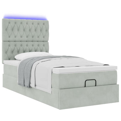 Struttura Letto Pouf con Materassi 90x190 cm in Velluto | homemem39