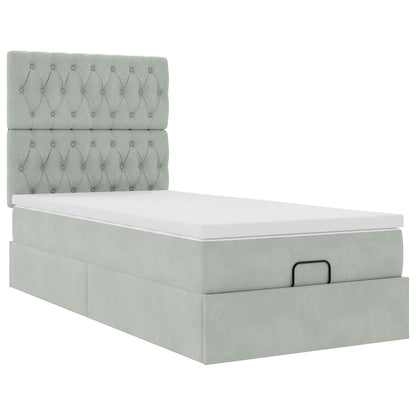 Struttura Letto Pouf con Materassi 90x190 cm in Velluto | homemem39