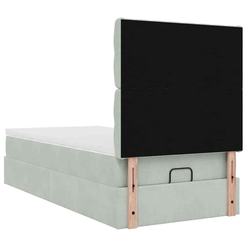 Struttura Letto Pouf con Materassi 90x190 cm in Velluto | homemem39