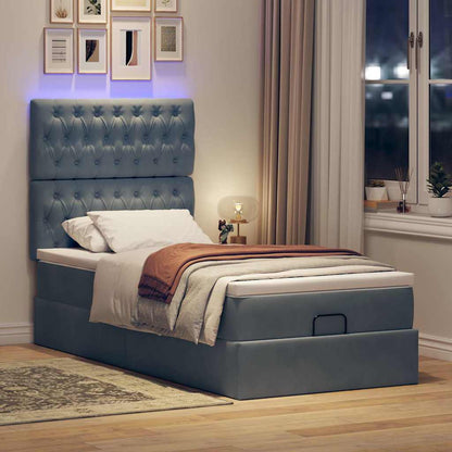 Struttura Letto Pouf con Materassi 90x190 cm in Velluto | homemem39