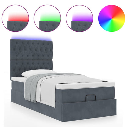 Struttura Letto Pouf con Materassi 90x190 cm in Velluto | homemem39
