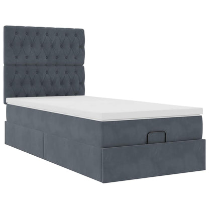 Struttura Letto Pouf con Materassi 90x190 cm in Velluto | homemem39