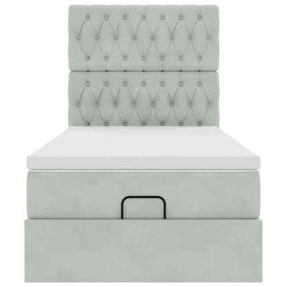 Struttura Letto Pouf con Materassi 90x200 cm in Velluto - homemem39