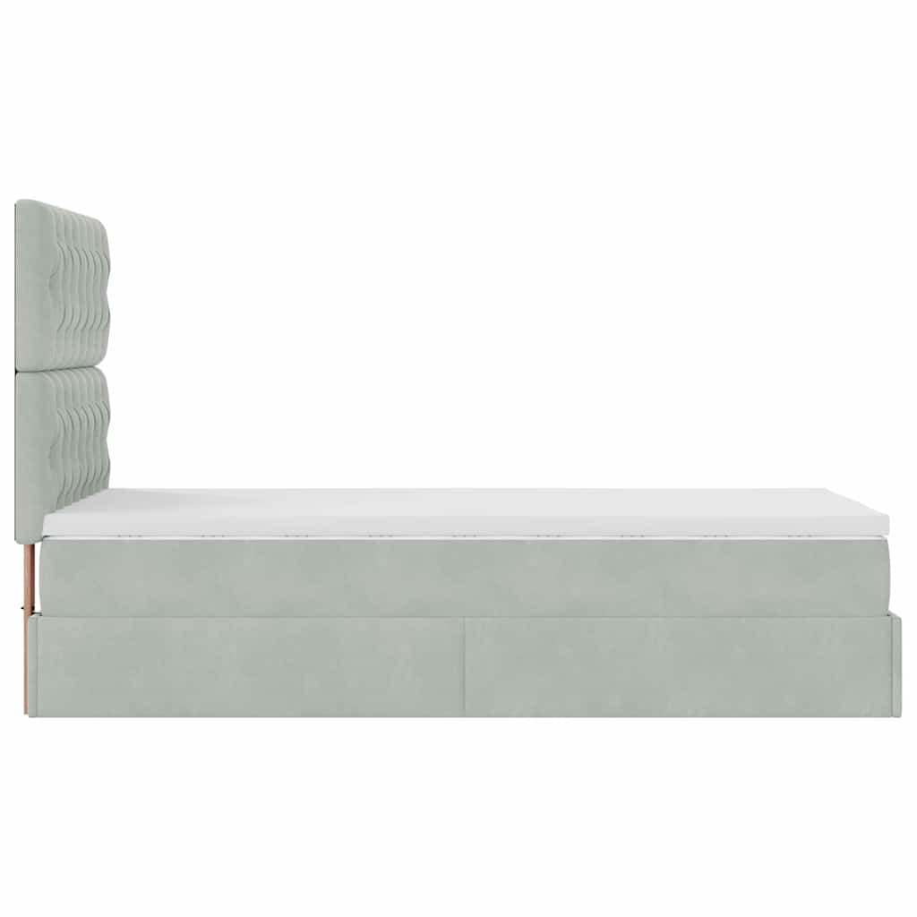Struttura Letto Pouf con Materassi 90x200 cm in Velluto - homemem39