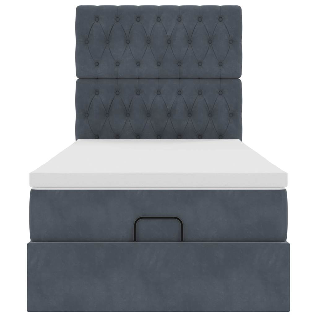 Struttura Letto Pouf con Materassi 90x200 cm in Velluto | homemem39