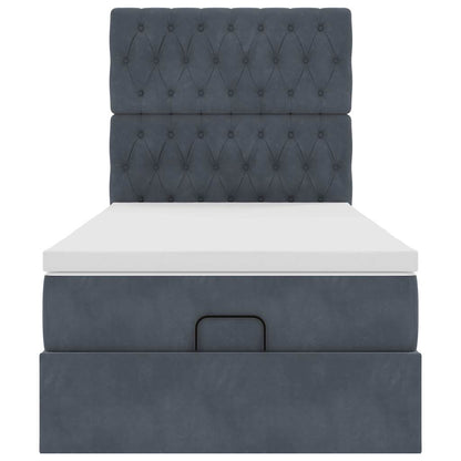 Struttura Letto Pouf con Materassi 90x200 cm in Velluto | homemem39