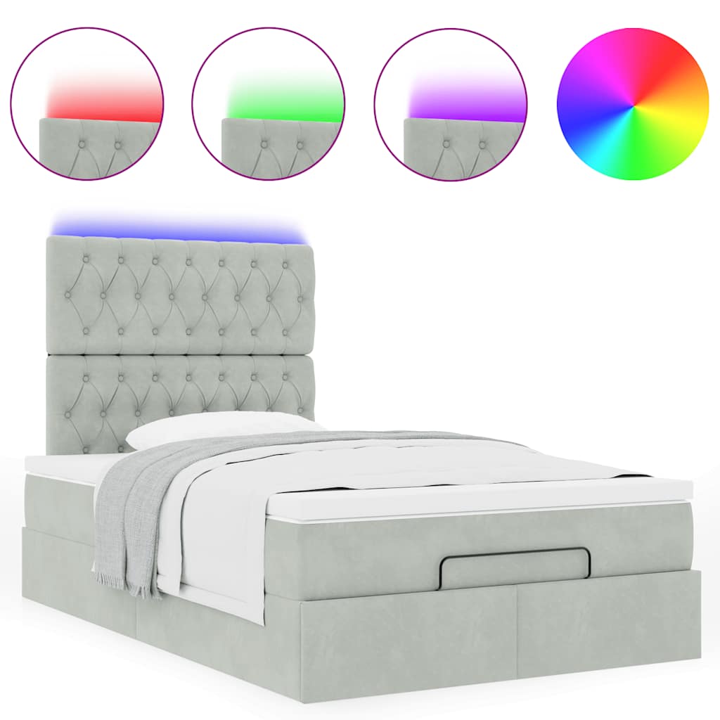 Struttura Letto Pouf con Materassi 120x190 cm Velluto | homemem39
