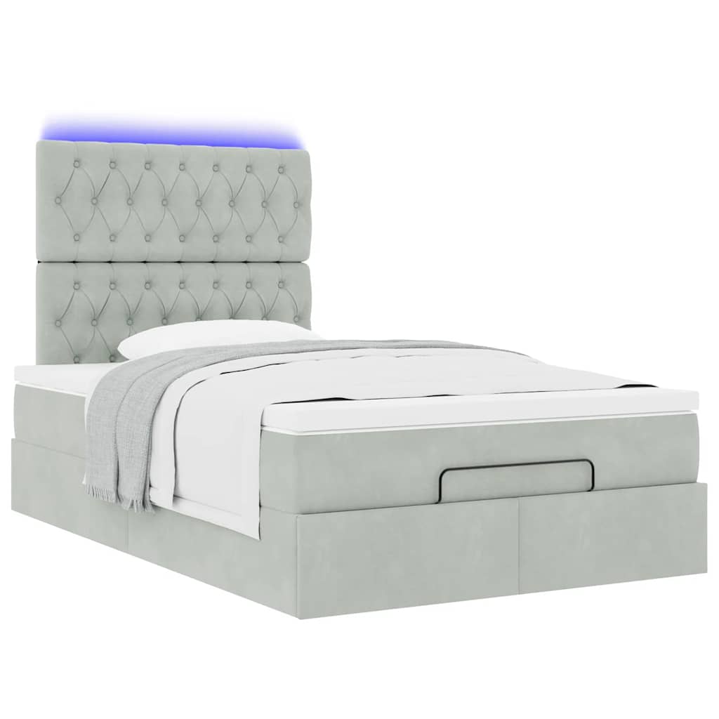 Struttura Letto Pouf con Materassi 120x190 cm Velluto | homemem39