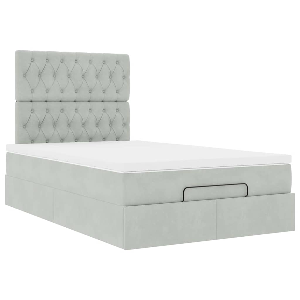 Struttura Letto Pouf con Materassi 120x190 cm Velluto | homemem39