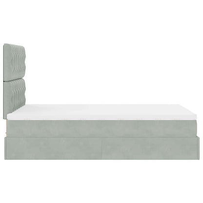 Struttura Letto Pouf con Materassi 120x190 cm Velluto | homemem39