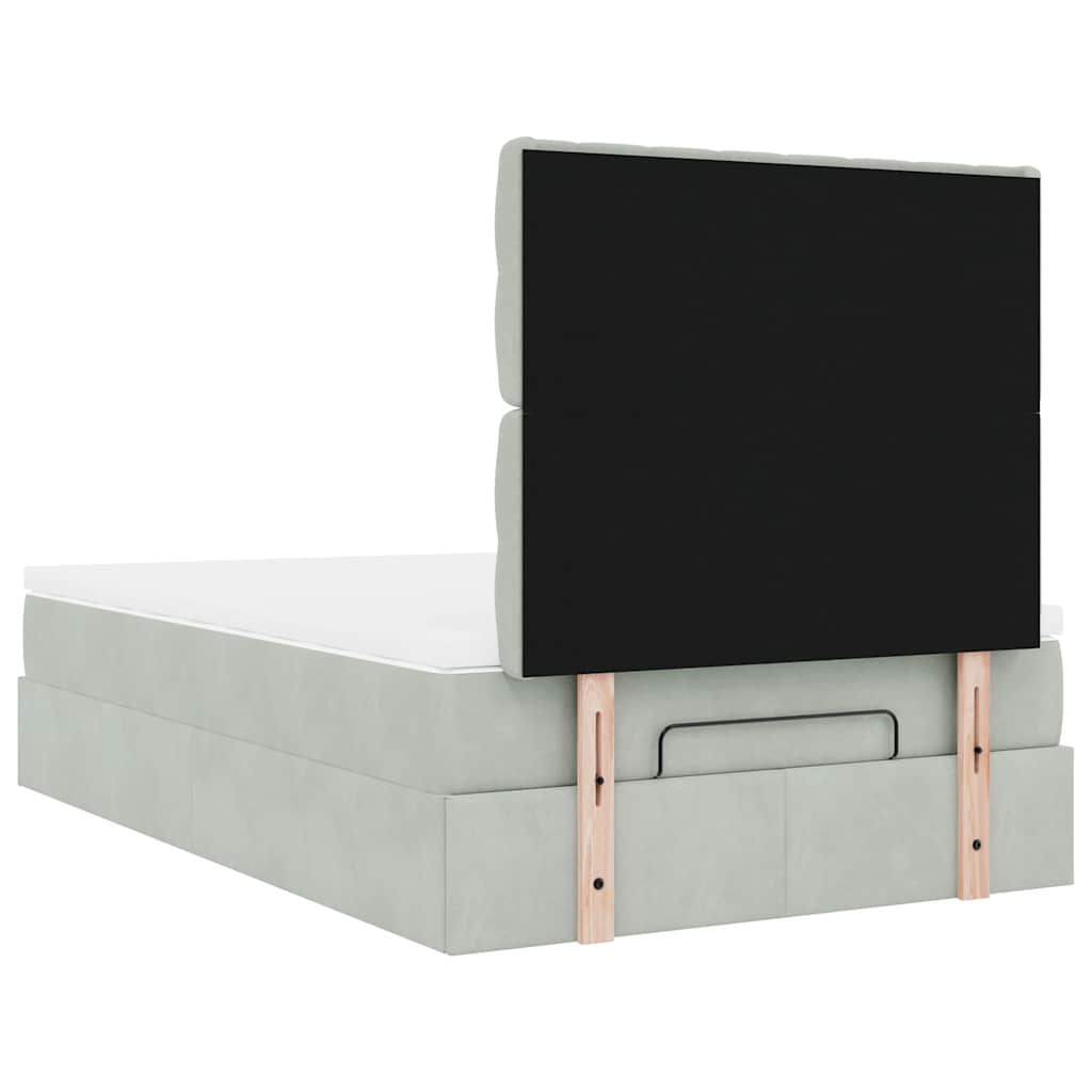 Struttura Letto Pouf con Materassi 120x190 cm Velluto | homemem39