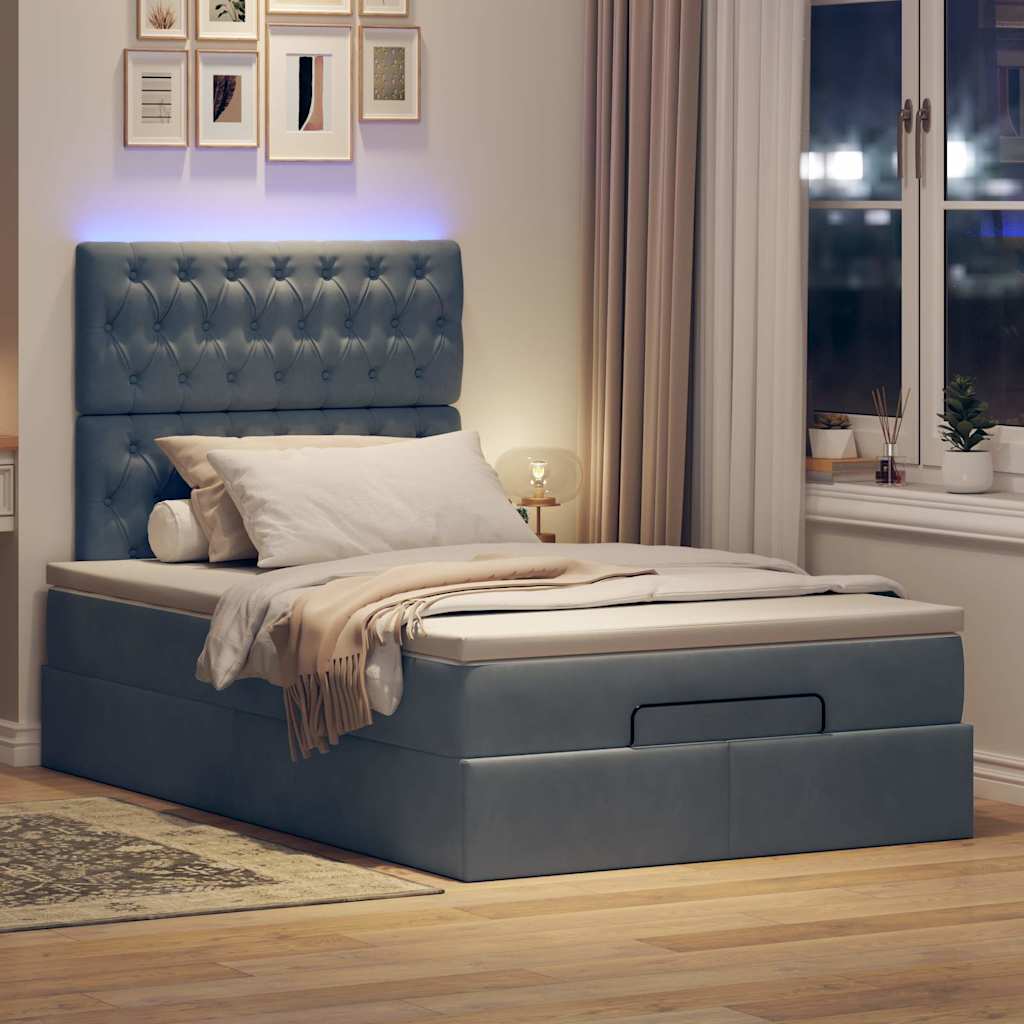 Struttura Letto Pouf con Materassi 80x200 cm Velluto | homemem39