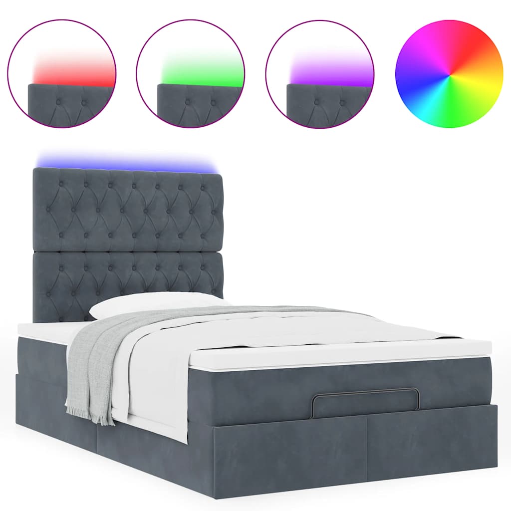 Struttura Letto Pouf con Materassi 80x200 cm Velluto | homemem39