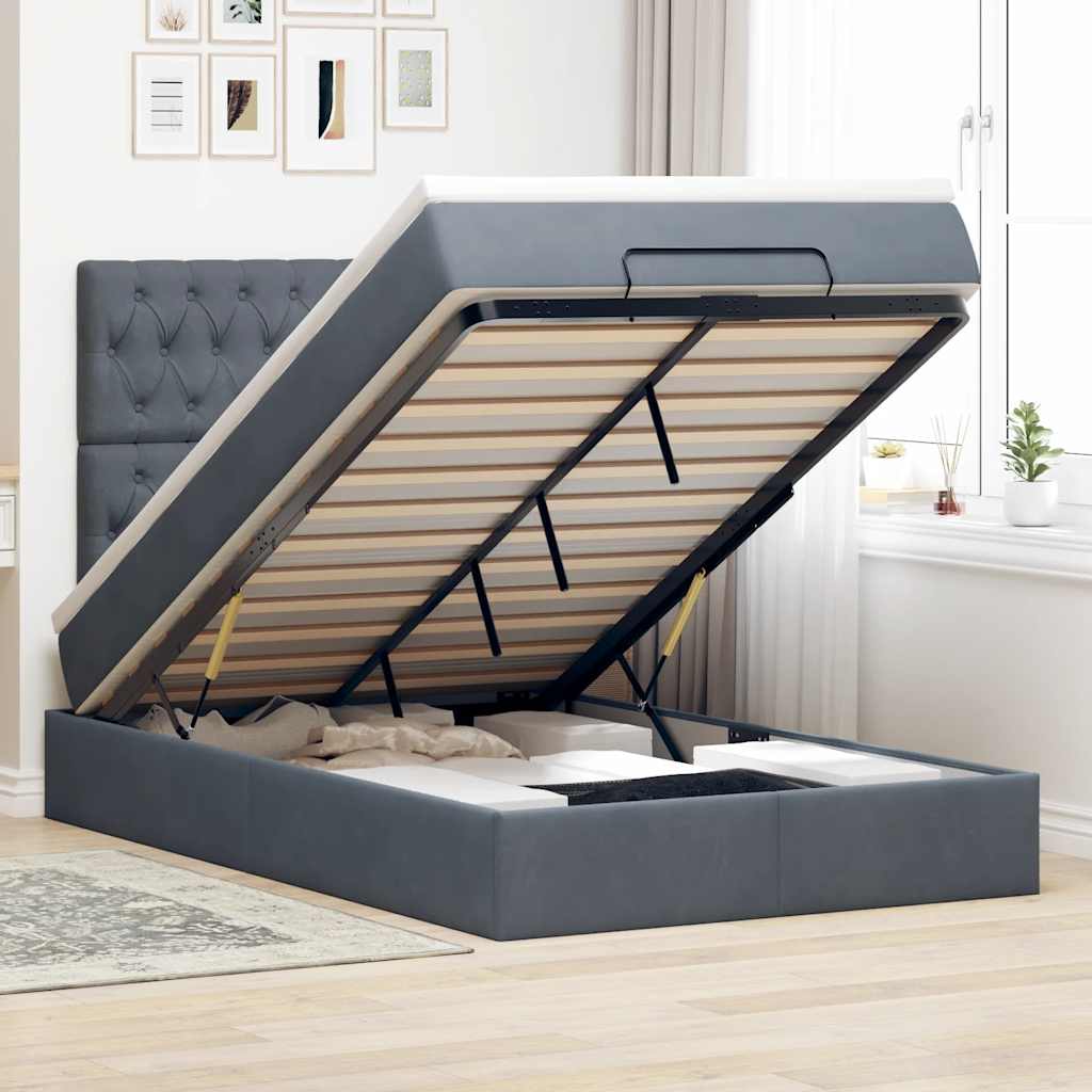 Struttura Letto Pouf con Materassi 80x200 cm Velluto | homemem39