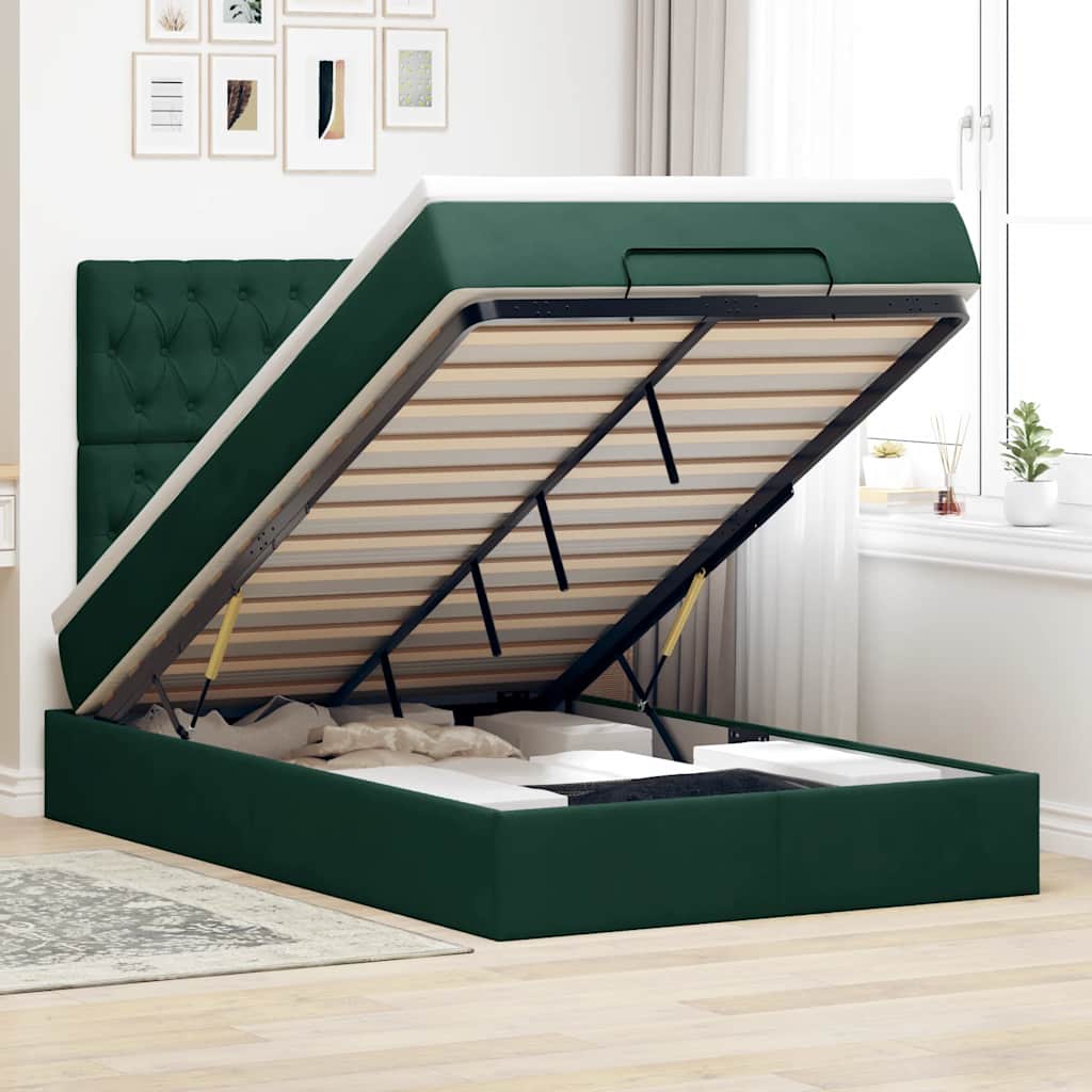 Struttura Letto Pouf con Materassi 120x190 cm Velluto | homemem39