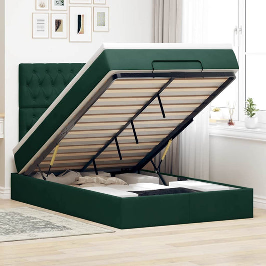 Struttura Letto Pouf con Materassi 120x190 cm Velluto