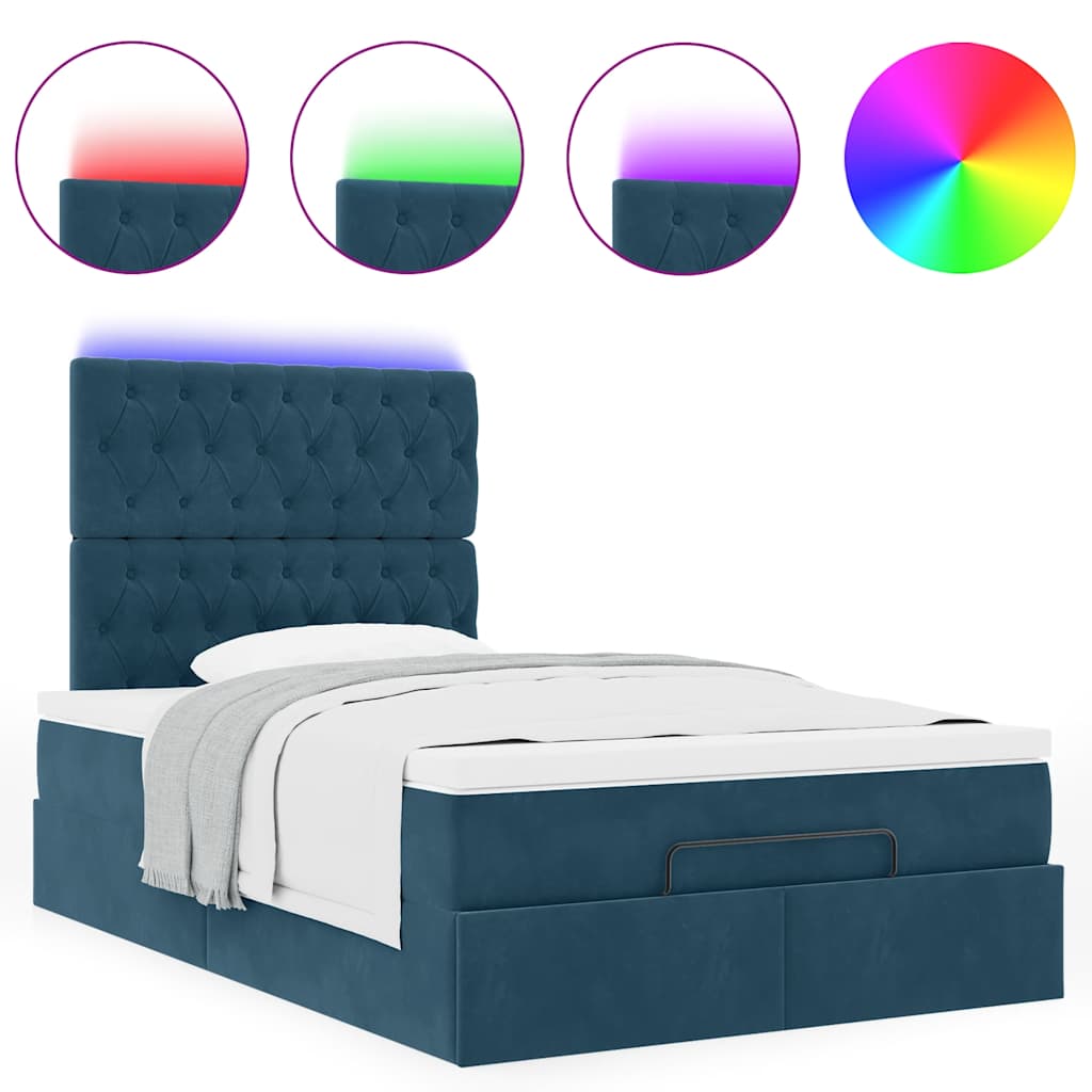 Struttura Letto Pouf con Materassi 120x190 cm Velluto | homemem39