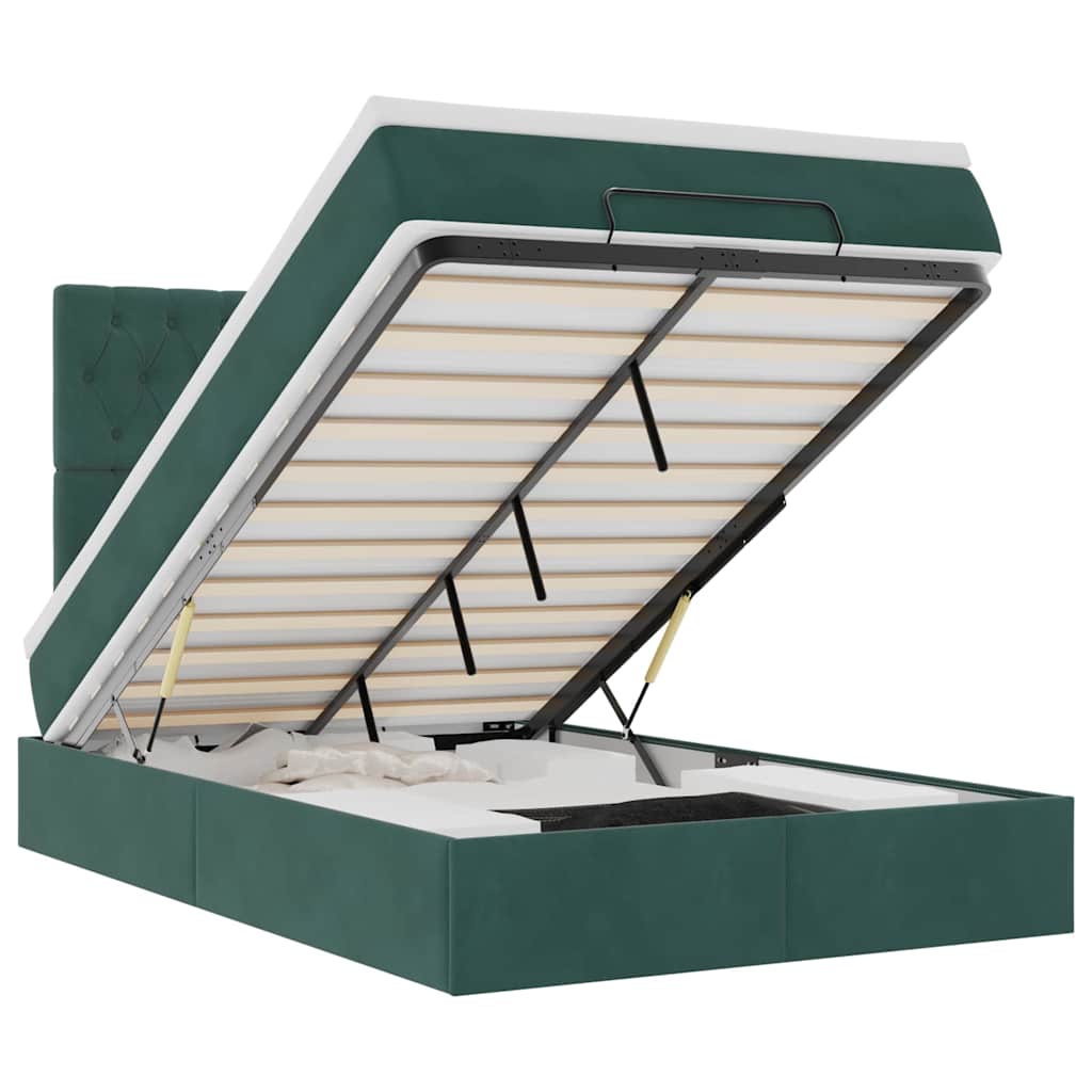 Struttura Letto Pouf con Materassi 120x200 cm Velluto