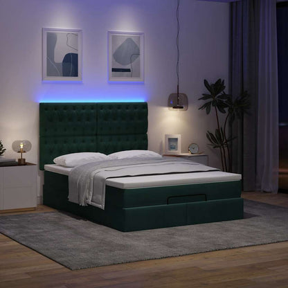 Struttura Letto Pouf con Materassi 140x190 cm in Velluto