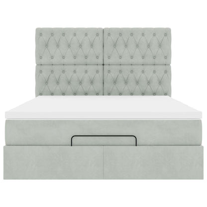 Struttura Letto Pouf con Materassi 140x200 cm in Velluto