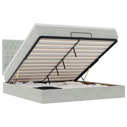 Struttura Letto Pouf con Materassi 160x200 cm in Velluto - homemem39