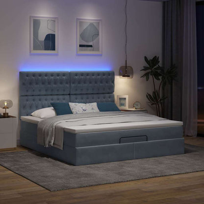 Struttura Letto Pouf con Materassi 160x200 cm in Velluto | homemem39