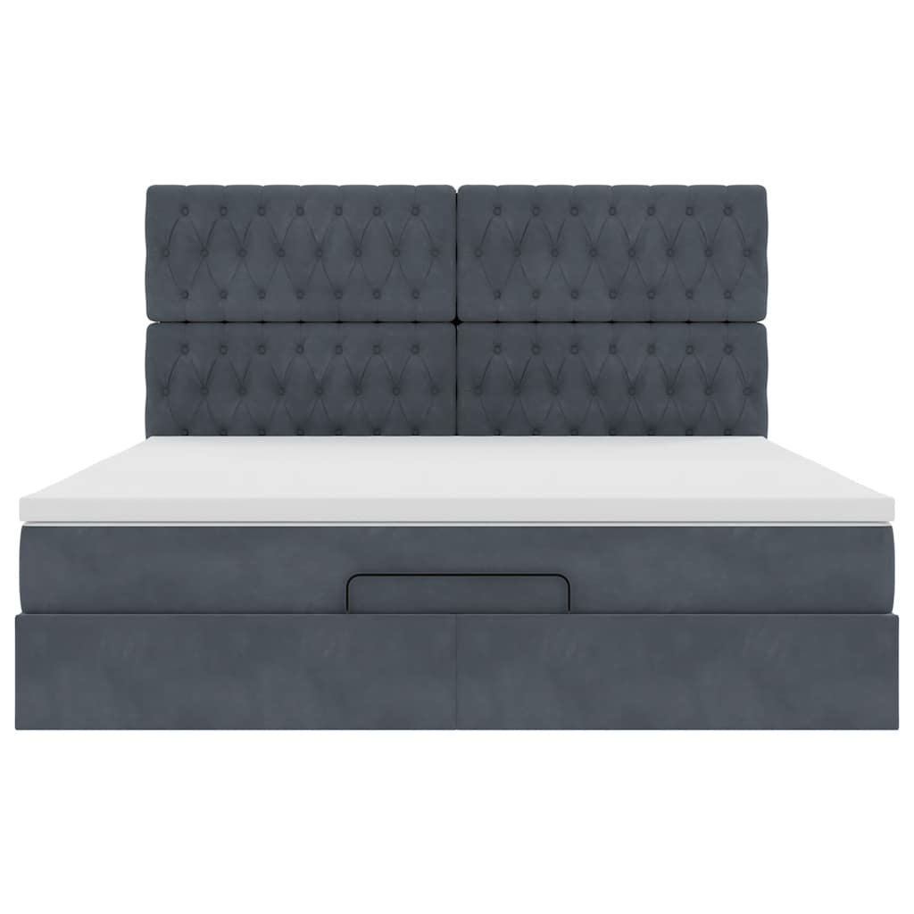 Struttura Letto Pouf con Materassi 160x200 cm in Velluto | homemem39