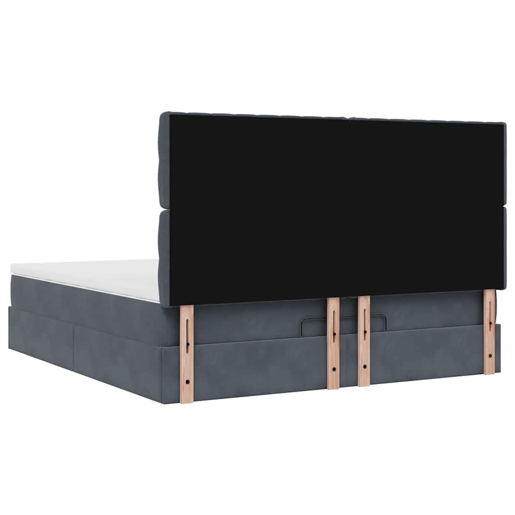 Struttura Letto Pouf con Materassi 160x200 cm in Velluto | homemem39