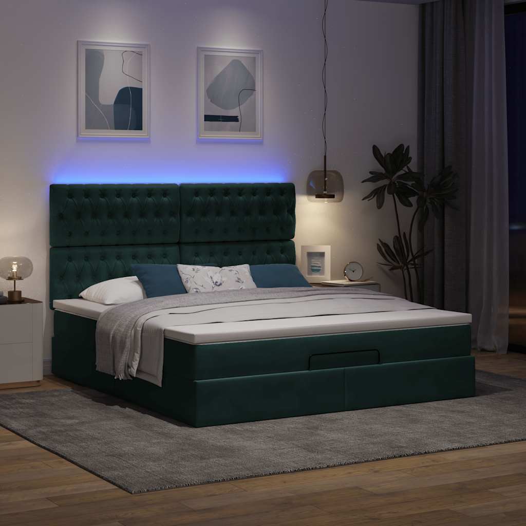 Struttura Letto Pouf con Materassi 160x200 cm Velluto | homemem39