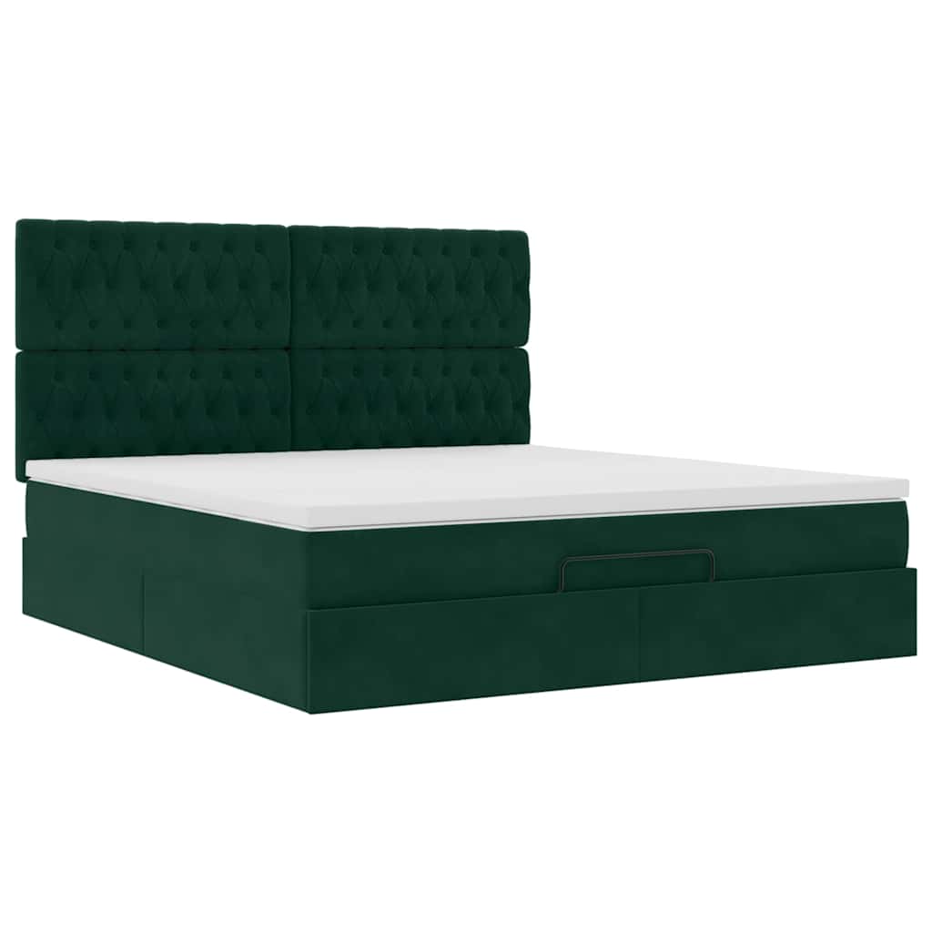 Struttura Letto Pouf con Materassi 160x200 cm Velluto | homemem39