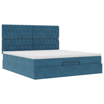Struttura Letto Pouf con Materassi 160x200 cm Velluto | homemem39