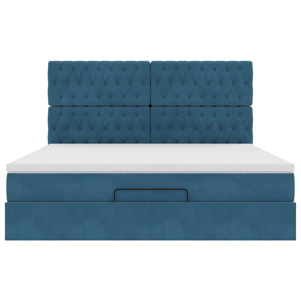 Struttura Letto Pouf con Materassi 160x200 cm Velluto | homemem39