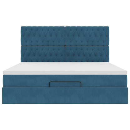 Struttura Letto Pouf con Materassi 160x200 cm Velluto | homemem39
