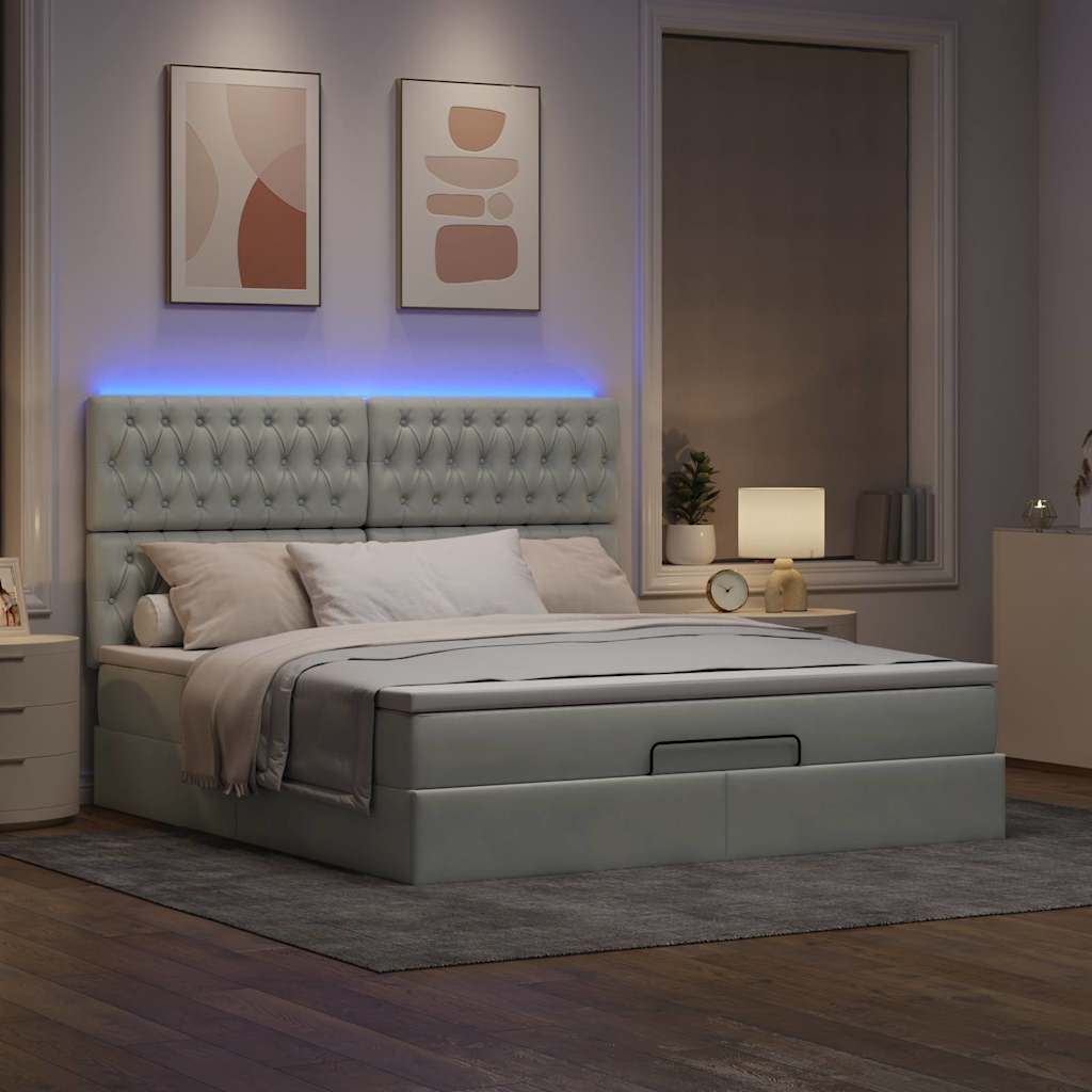 Struttura Letto Pouf con Materassi 180x200 cm Velluto | homemem39
