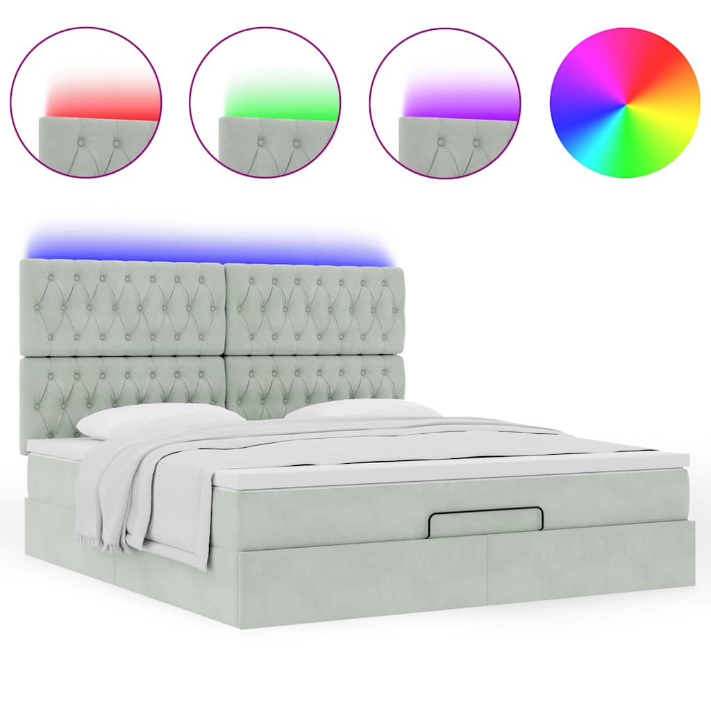 Struttura Letto Pouf con Materassi 180x200 cm Velluto | homemem39