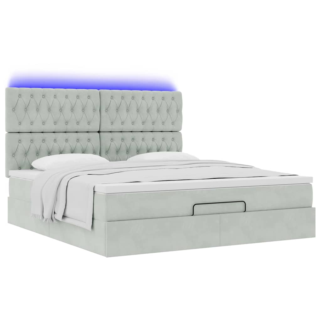 Struttura Letto Pouf con Materassi 180x200 cm Velluto | homemem39