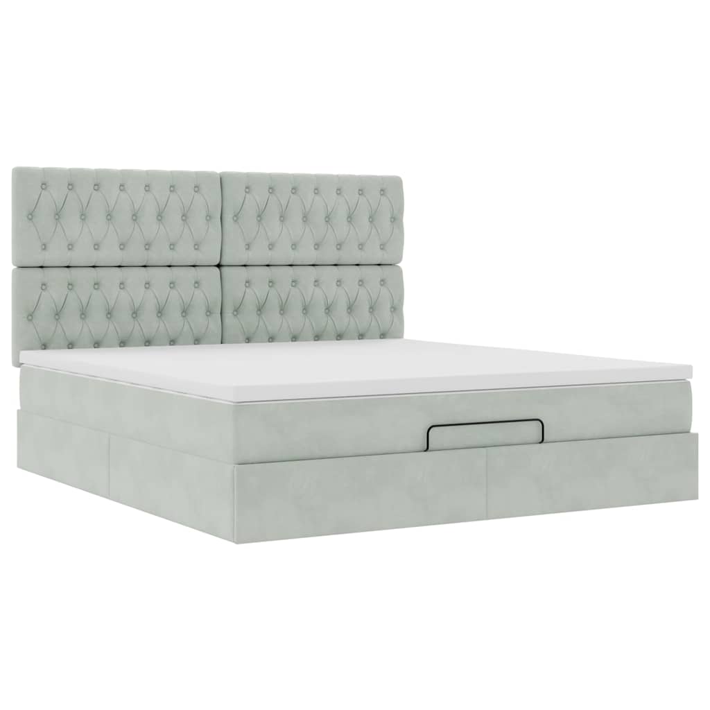 Struttura Letto Pouf con Materassi 180x200 cm Velluto | homemem39