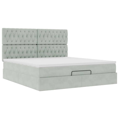 Struttura Letto Pouf con Materassi 180x200 cm Velluto | homemem39