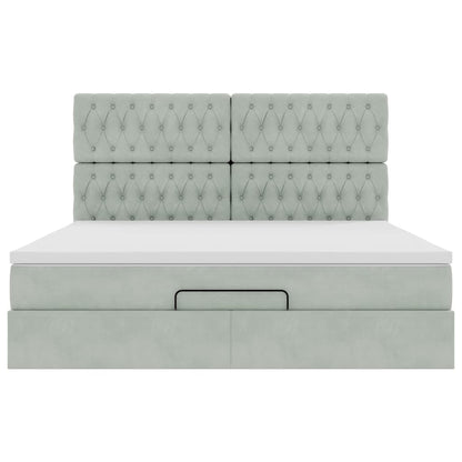 Struttura Letto Pouf con Materassi 180x200 cm Velluto | homemem39