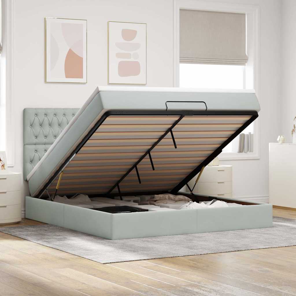 Struttura Letto Pouf con Materassi 180x200 cm Velluto | homemem39