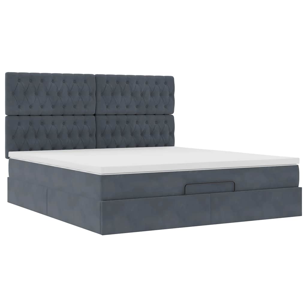 Struttura Letto Pouf con Materassi 180x200 cm Velluto | homemem39