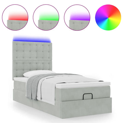 Struttura Letto Pouf con Materassi 80x200 cm in Velluto | homemem39