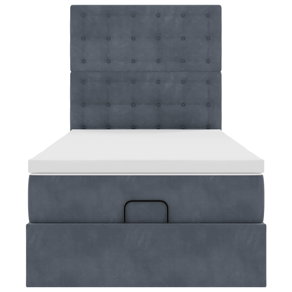Struttura Letto Pouf con Materassi 180x200 cm in Velluto