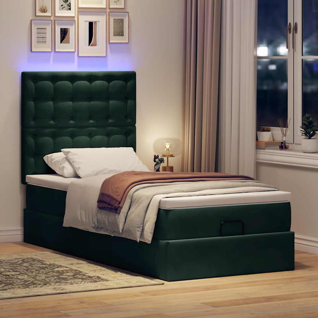 Struttura Letto Pouf con Materassi 80x200 cm Velluto | homemem39