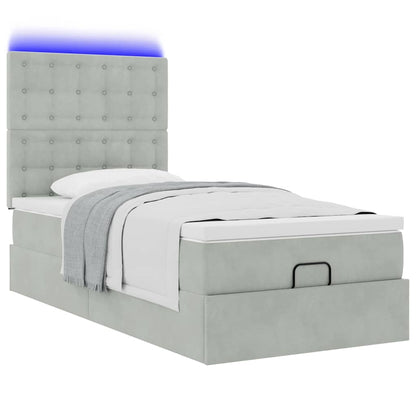 Struttura Letto Pouf con Materassi 90x190 cm in Velluto | homemem39