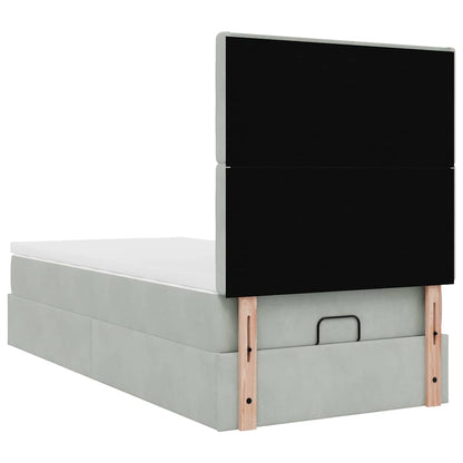Struttura Letto Pouf con Materassi 90x190 cm in Velluto | homemem39