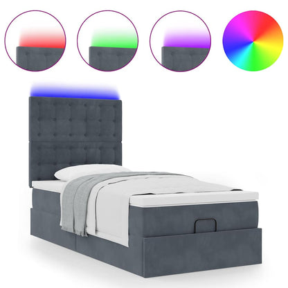 Struttura Letto Pouf con Materassi 90x190 cm in Velluto | homemem39