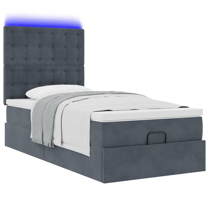 Struttura Letto Pouf con Materassi 90x190 cm in Velluto | homemem39