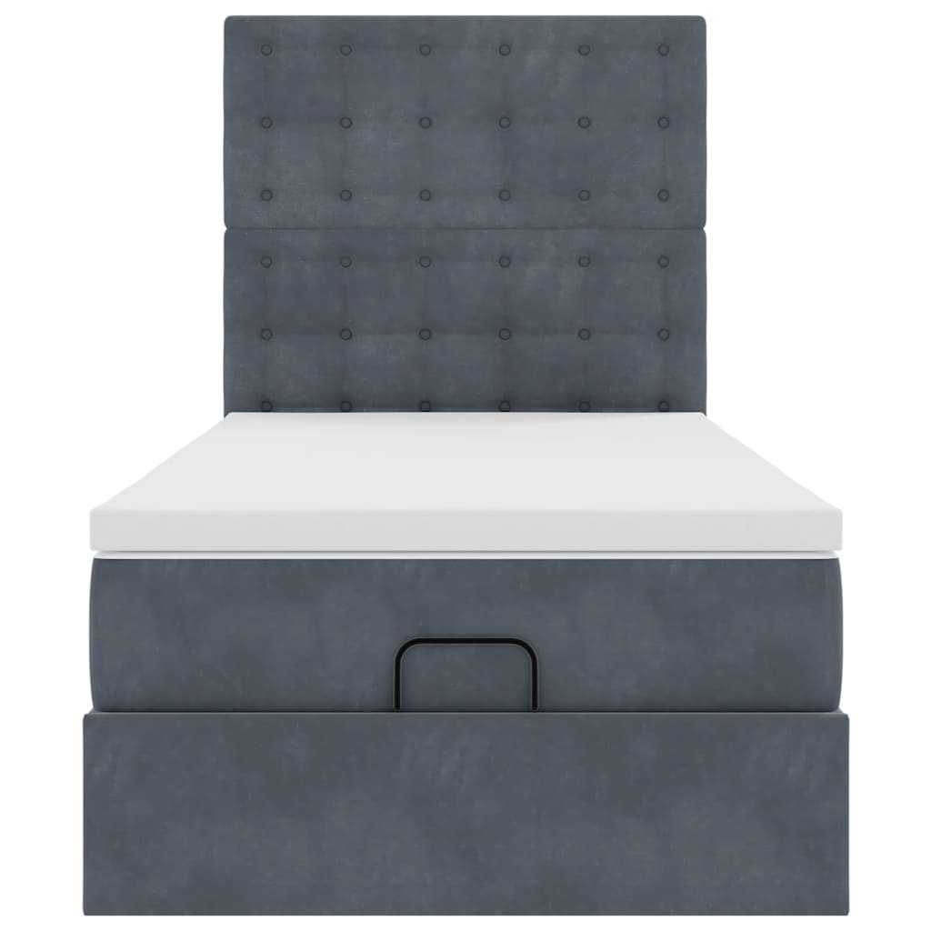 Struttura Letto Pouf con Materassi 90x190 cm in Velluto | homemem39